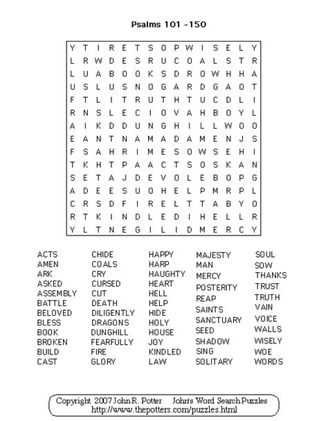 John's Word Search Puzzles: Psalms 101-150