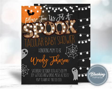 EDITABLE Halloween Baby Shower Invitation Fall Baby Shower - Etsy