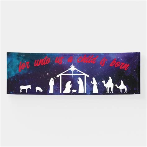 Christian Church Baby Jesus Christmas Nativity Banner | Zazzle