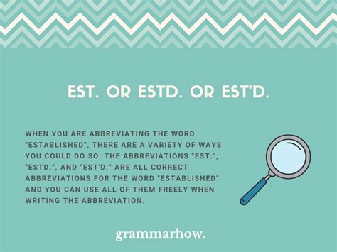 Est or Estd or Est'd - Abbreviation For Established Explained