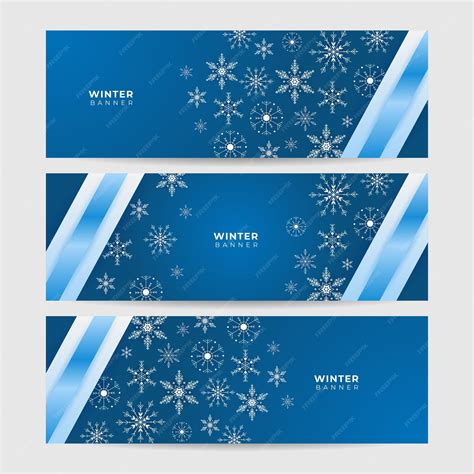 Premium Vector | Snowy cool blue snowflake design template banner