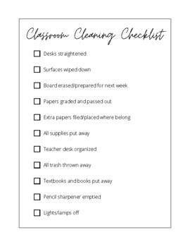 Printable Classroom Cleaning Checklist Display Poster | lupon.gov.ph