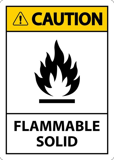 Caution Hazardous Signs Flammable Solid On White Background 14461641 ...