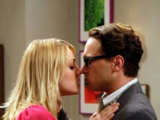 Leonard and Penny About to Kiss - TV Fanatic