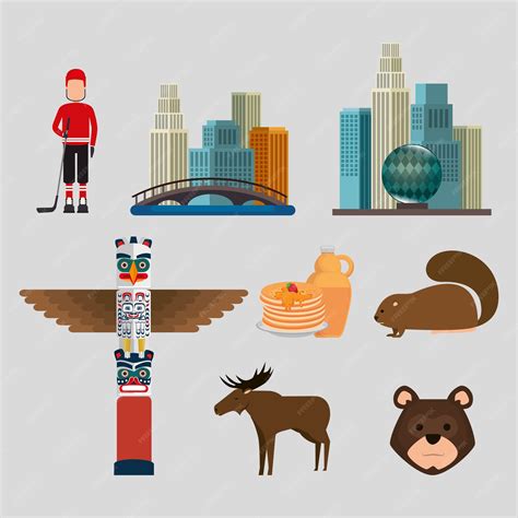 Premium Vector | Canadian culture set icons vector illustration design