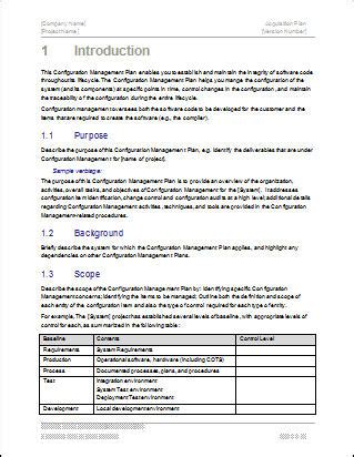 Configuration Management Plan Template (MS Word) – Templates, Forms ...