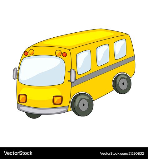 Cute cartoon bus isolated on Royalty Free Vector Image