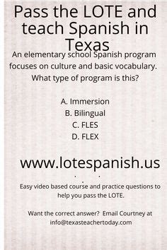 Pass the TExES LOTE Spanish 613