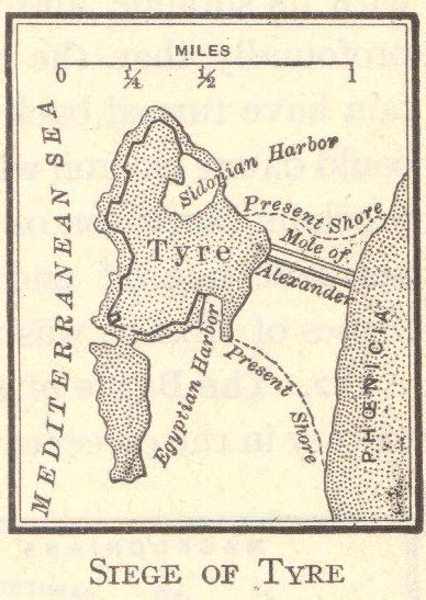 Map of the Siege of Tyre, 332 B.C.E. | Ancient troy, Alexander the ...