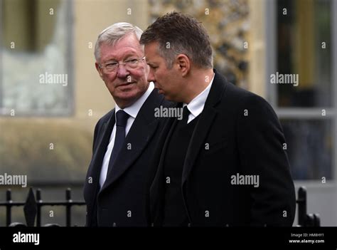 Sir Alex Ferguson and son Darren ahead of the funeral service for Stock ...