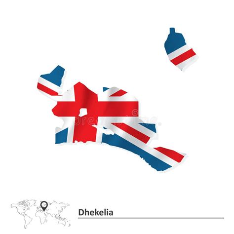 Map of Dhekelia with flag stock vector. Illustration of territory - 125149434