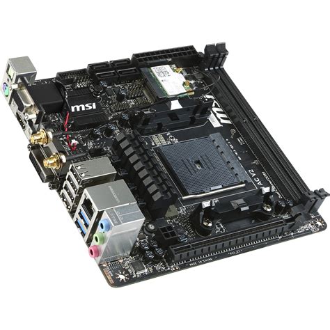 MSI A88XI AC V2 Desktop Motherboard, AMD Chipset, Socket FM2+, Mini ITX ...