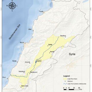 Major flow-meter stations along the Litani River | Download Scientific ...