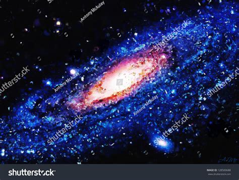 A Painting Of The Andromeda Spiral Galaxy. This Painting Was Created By ...