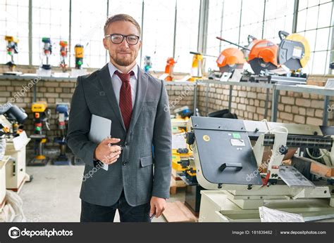 Portrait Successful Salesman Wearing Suit Posing Looking Camera ...