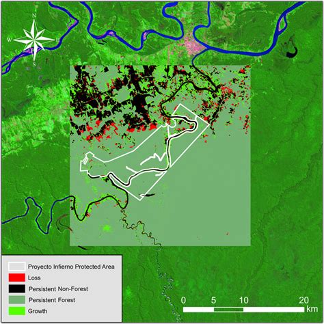 The 2000 to 2010 MODIS VCF guided FNF masking change map generated for... | Download Scientific ...