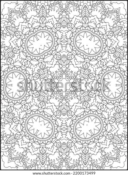 Adult Coloring Page Mandala Coloring Page Stock Vector (Royalty Free ...