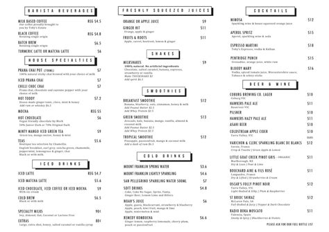 Menu | The Boot Factory – Iconic Cafe in Pentridge Coburg, Melbourne