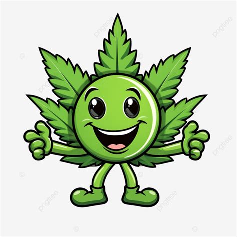 Hemp Leaf Cute Funny Weed Marijuana Leaf Cartoon Mascot Character Medical Cannabis Weed ...