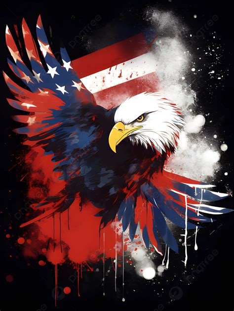 Ink Blot Bald Eagle American Flag Independence Day Advertising Background Wallpaper Image For ...