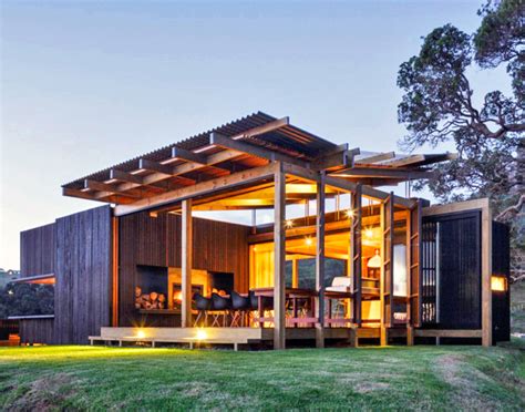 New Zealand beach house transforms into an open-aired paradise