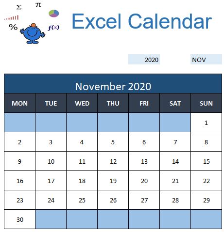 Calendar in Excel — Excel Dashboards VBA