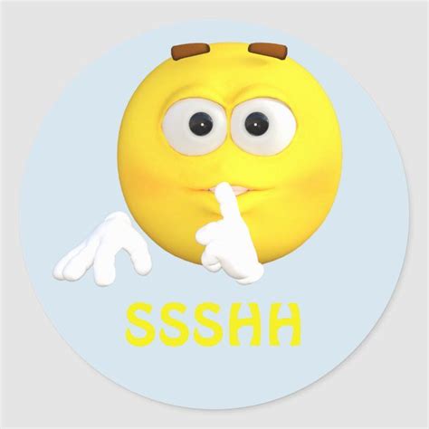 Be Quiet Emoji Emoticon Cartoon Face Classic Round Sticker | Zazzle ...