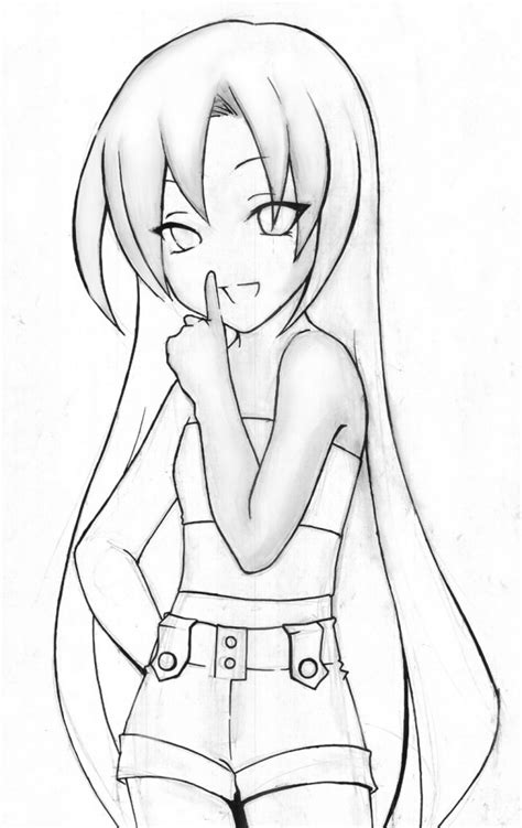 Easy Drawing Anime Girl at GetDrawings | Free download