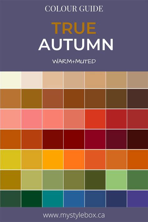 True Autumn Color Guide | Fall color palette, Autumn color palette fashion, Warm autumn