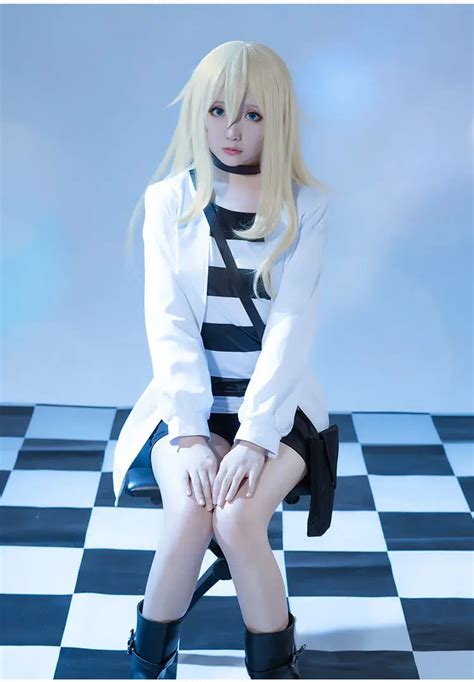 Anime Angels of Death Rachel Gardner Ray Black White Stripe Outfit Dress Halloween Women Costume ...