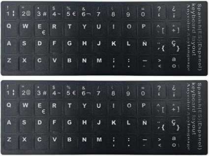 Amazon.com: 2PCS Spanish Keyboard Stickers, Matte Replacement Spanish Keyboard Stickers with ...