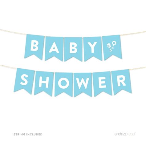 Baby Shower Baby Blue Boy Baby Shower Hanging Pennant Garland Party ...