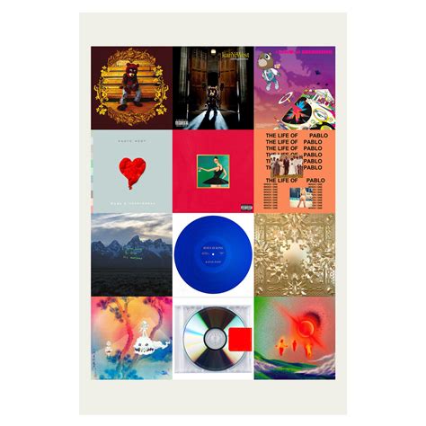 Kanye West Full List Album Cover Poster No Frame Wall Art Decor Home ...