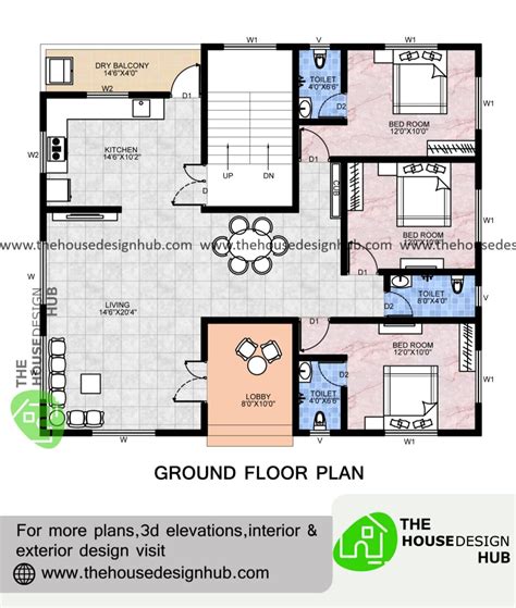 Simple Modern 3BHK Floor Plan Ideas Of 2024 In India | The House Design Hub