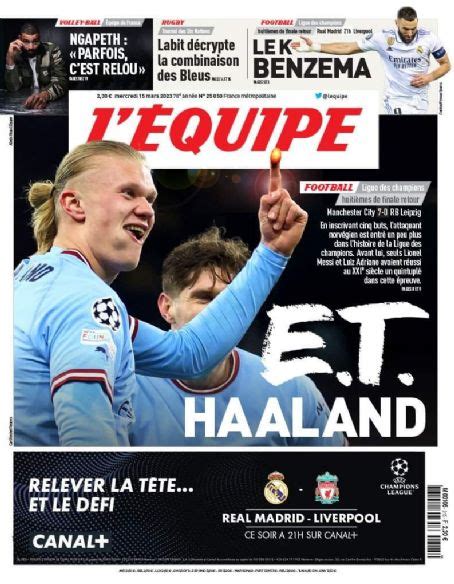 Erling Haaland, L'equipe Magazine 15 March 2023 Cover Photo - France