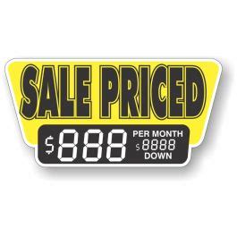 Sale Priced - Vinyl Windshield Pricing Signs - (Per Month)