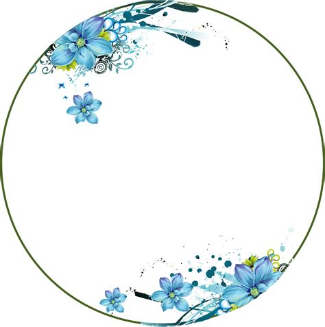 Download Flowers, Blue, Circle Frame Pink Floral Background, - Blue Flower Circle Frame PNG ...