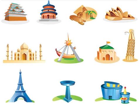 World Monuments vector free download