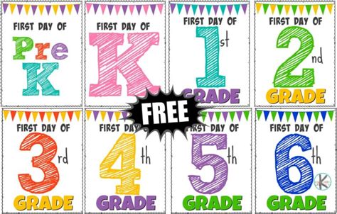 FREE Printable First Day of School Signs