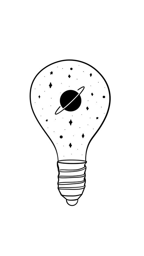 Space Bulb White Wallpaper - VisualTimmy | Art drawings sketches simple ...