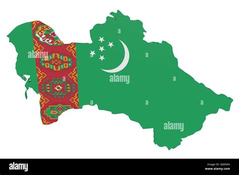 Turkmenistan Flag Map Stock Photo - Alamy