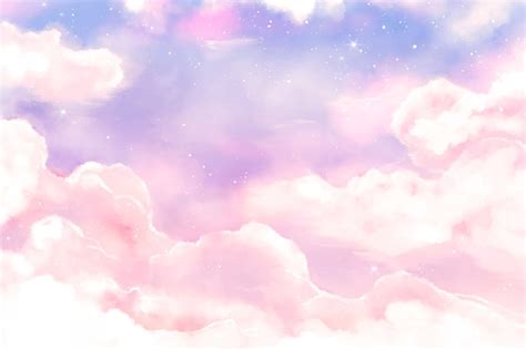 Free Vector | Watercolor sugar cotton clouds background