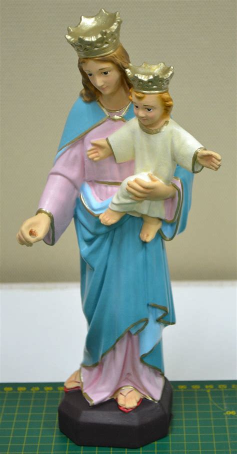 Our Lady Help Christians Indoor / Outdoor Statue 30cm, Virtually Unbreakable