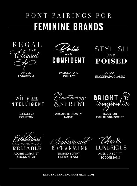 Font pairings for Feminine Brands | Elegance & Enchantment