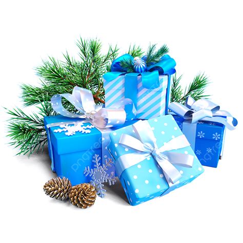 Christmas Gift Boxes White Transparent, Christmas Stereo Blue Gift Box ...