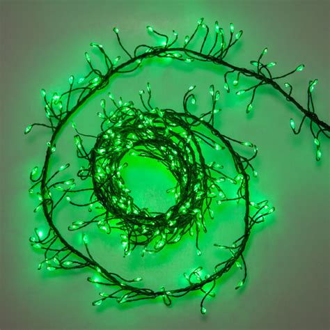 Green LED Outdoor Fairy String Lights, Green Wire - Yard Envy