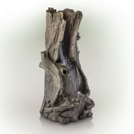 Alpine Corporation 3-Tier Tree Trunk Water Fountain with LED Lights - Walmart.com