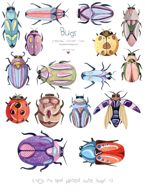 Watercolor Bugs Insects Collection (198020) | Illustrations | Design Bundles