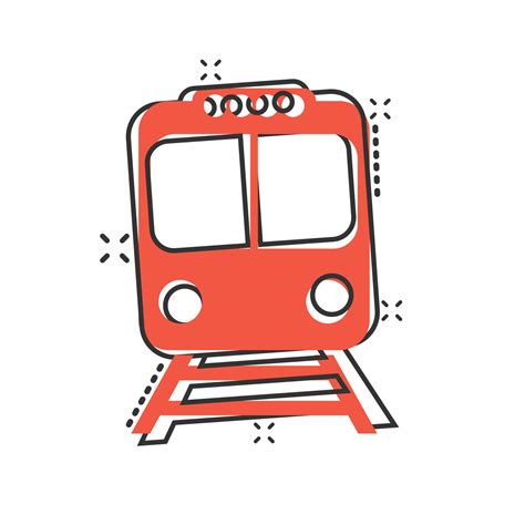 Metro icon in comic style. Train subway cartoon vector illustration on ...