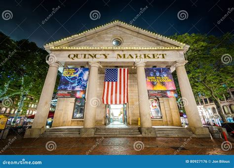 Quincy Market at Night, in Boston, Massachusetts. Editorial Photo - Image of lights, blue: 80927176